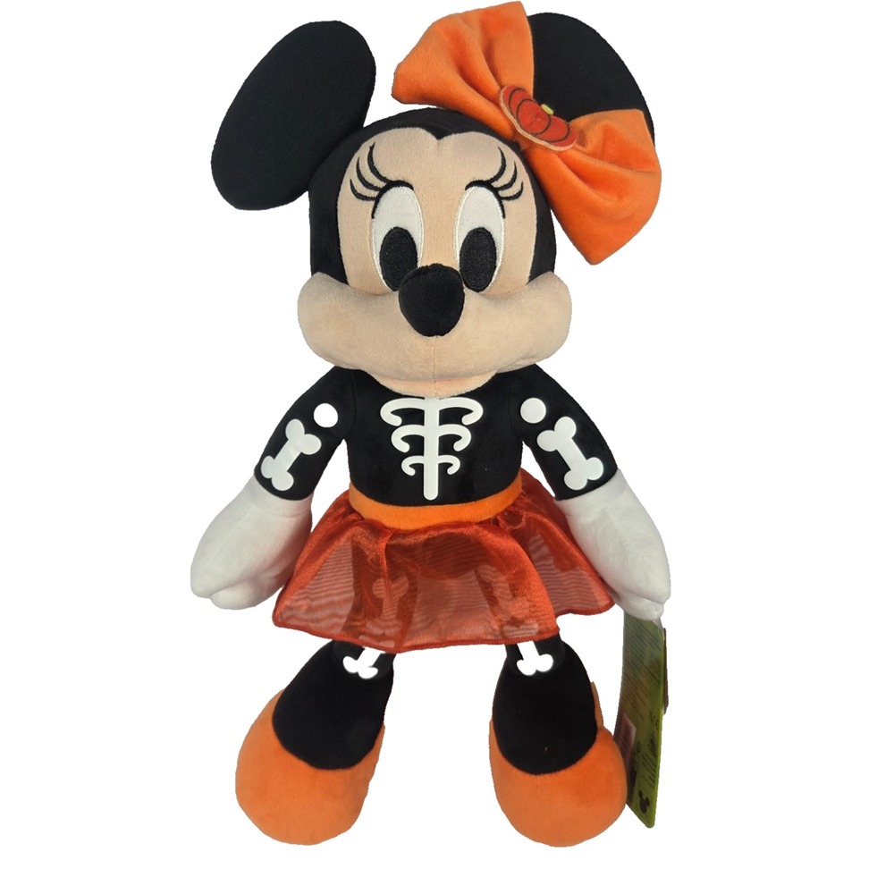 Disney Store Minnie Mouse Halloween 2026 Skeleton Costume Plush 16 Inch New